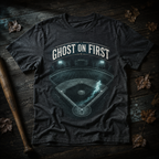 Ghost On First Haunted Diamond Baseball T-Shirt | USAGatherCo