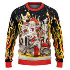 Heavy Metal Santa Ugly Christmas Sweater | USAGatherCo