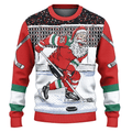 Hockey Santa Ugly Christmas Sweater | USAGatherCo