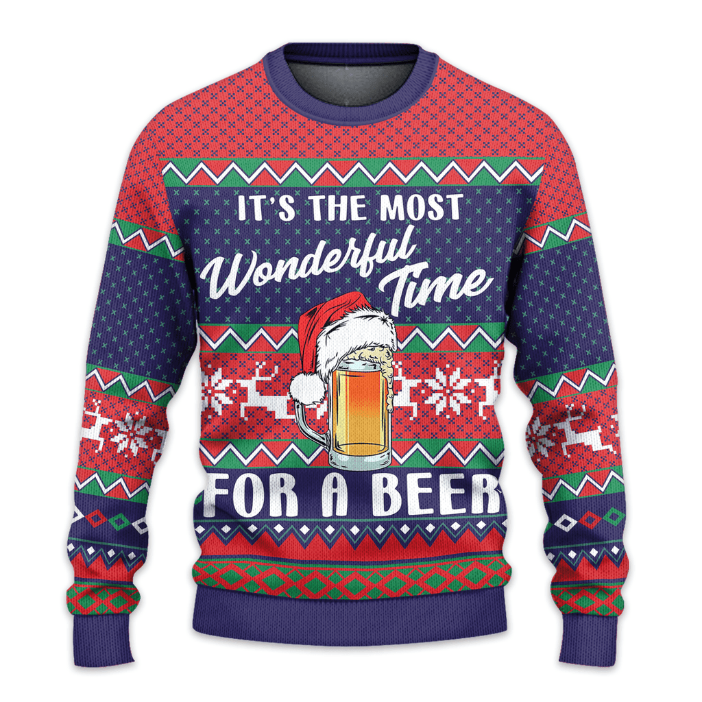 It's Most Wonderful Time For A Beer 2026 Ugly Christmas Sweater