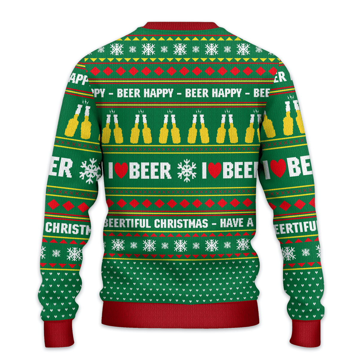 It's Wonderful Time For A Beer Green Ugly Christmas Sweater