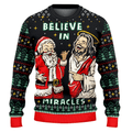 Jesus Believe In Miracle Ugly Christmas Sweater | USAGatherCo