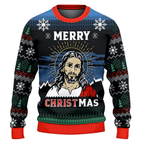 Jesus Merry Christmas Ugly Christmas Sweater | USAGatherCo
