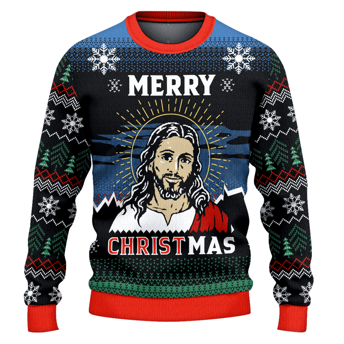 Jesus Merry Christmas Ugly Christmas Sweater | USAGatherCo