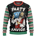 Jesus Party Savior Ugly Christmas Sweater | USAGatherCo