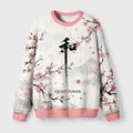 Kanji Peace Ink Art Fuzzy Christmas Ugly Sweater