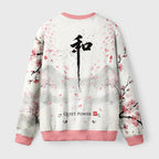 Kanji Peace Ink Art Fuzzy Christmas Ugly Sweater