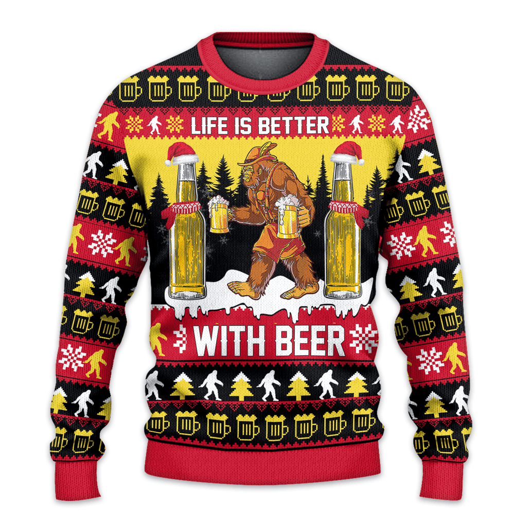 Life Is Better With Beer Ugly Christmas Sweater