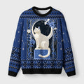 Lunar Cat Fuzzy Christmas Ugly Sweater