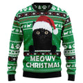 Meowy Black Cat Ugly Christmas Sweater