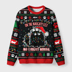Mischievous Christmas Black Cat Fuzzy Christmas Ugly Sweater