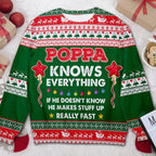 Poppa Knows Everything Ugly Christmas Sweater