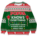 Poppa Knows Everything Ugly Christmas Sweater