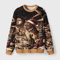 Moonlit Christmas Cat Dreams Fuzzy Christmas Ugly Sweater