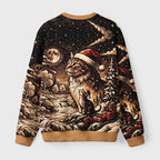 Moonlit Christmas Cat Dreams Fuzzy Christmas Ugly Sweater