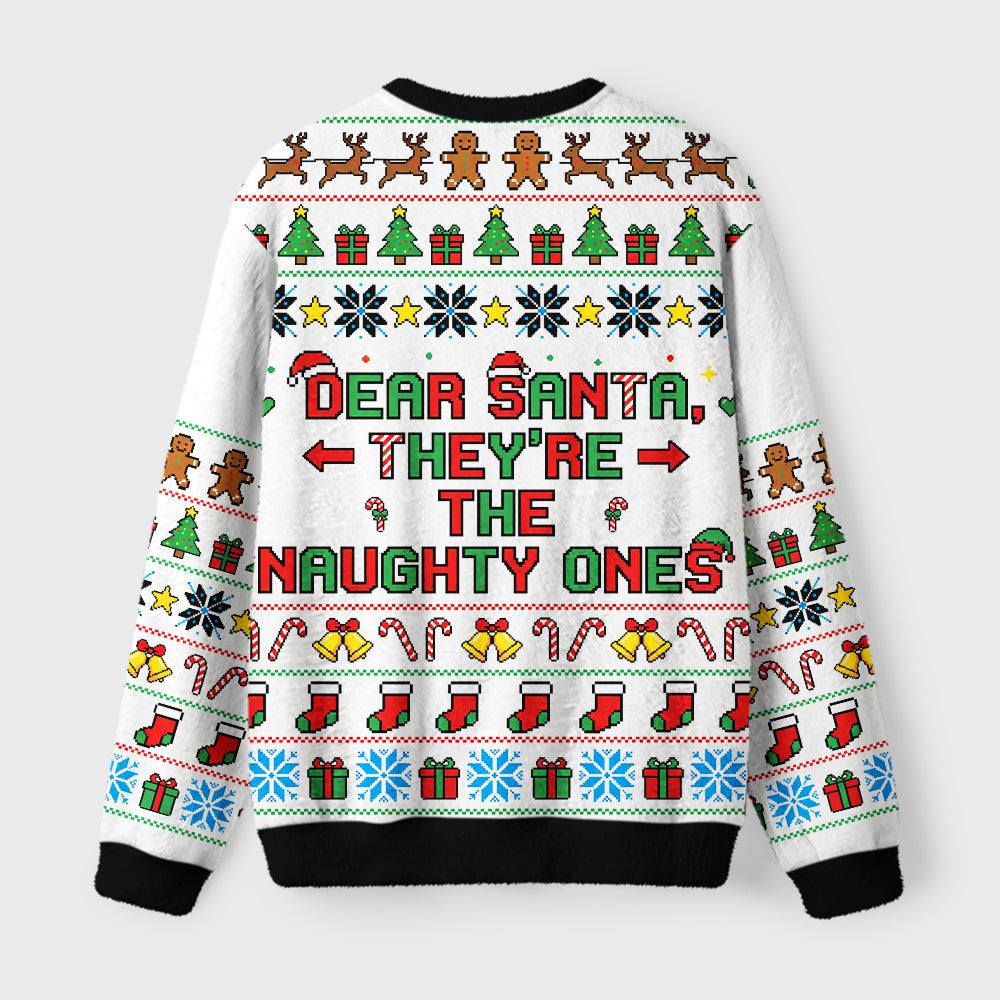 Naughty Ones Christmas Fuzzy Christmas Ugly Sweater