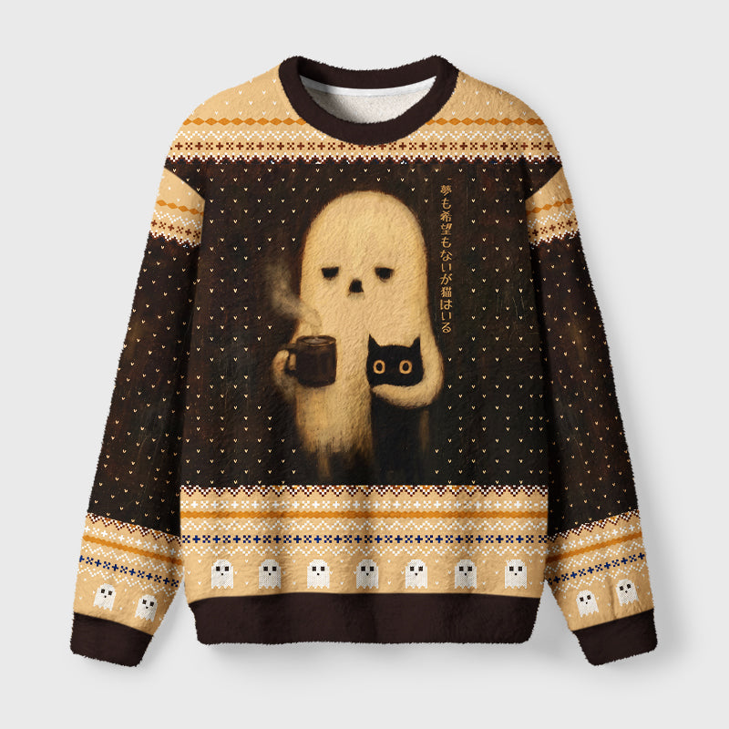 No Hope But A Cat Fuzzy Christmas Ugly Sweater