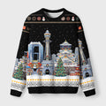 Osaka Christmas Night Fuzzy Christmas Ugly Sweater
