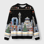 Osaka Christmas Night Fuzzy Christmas Ugly Sweater