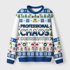 Professional Chaos Coordinator Fuzzy Christmas Ugly Sweater