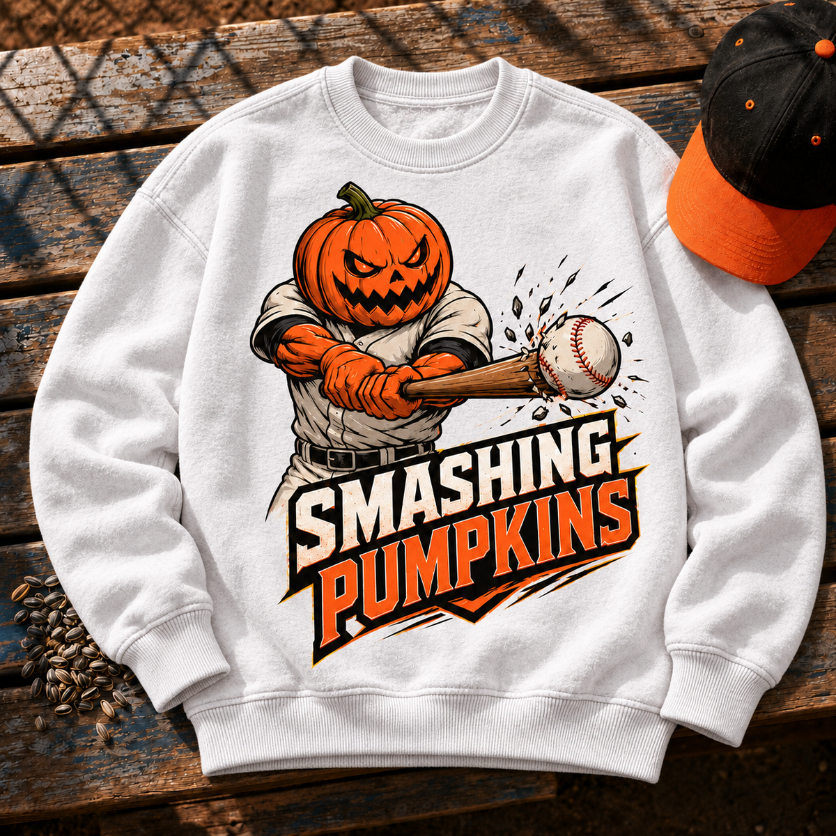 Pumpkin Batter Baseball T-Shirt, view 2