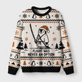 Samurai Penguin Fuzzy Christmas Ugly Sweater