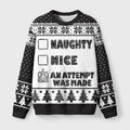 Santa Checklist Funny Meme Fuzzy Christmas Ugly Sweater