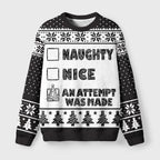 Santa Checklist Funny Meme Fuzzy Christmas Ugly Sweater