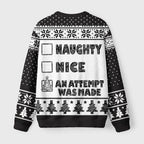 Santa Checklist Funny Meme Fuzzy Christmas Ugly Sweater