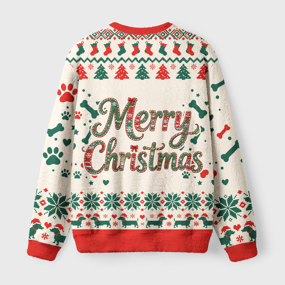 Sausage Dog Christmas Fuzzy Christmas Ugly Sweater
