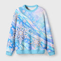 Shiny Ice Snowflake Art Fuzzy Christmas Ugly Sweater