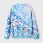 Shiny Ice Snowflake Art Fuzzy Christmas Ugly Sweater