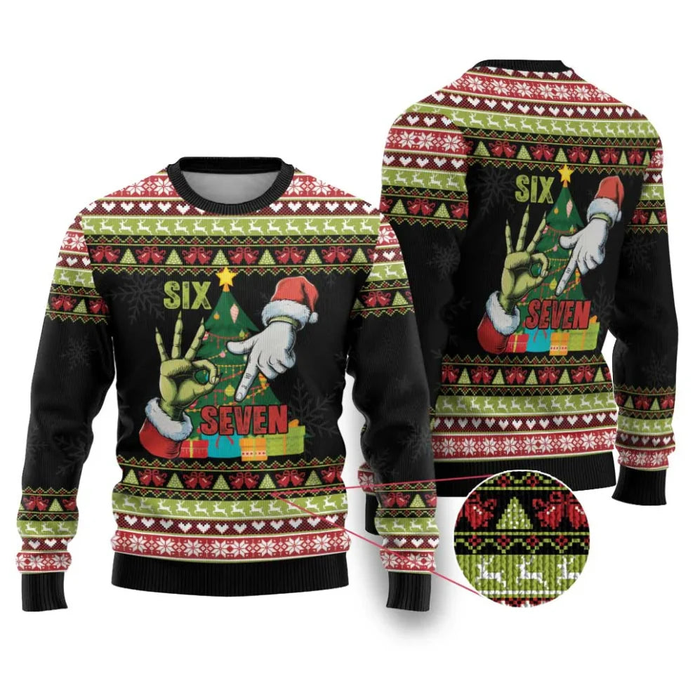 Six Seven Black Ugly Christmas Sweater