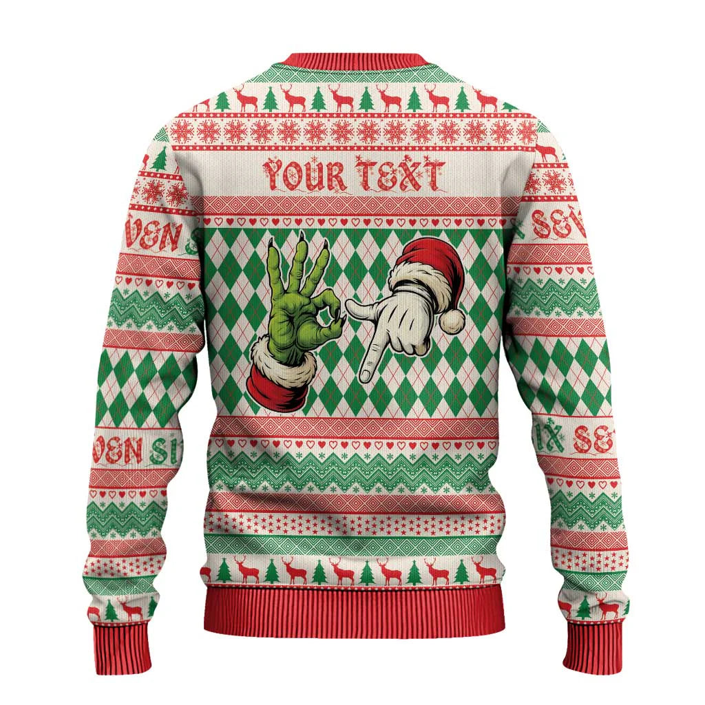 Six Seven Hand Funny Ugly Christmas Sweater, view 2