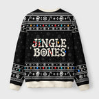 Skull With Lights Fuzzy Christmas Ugly Sweater