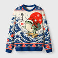 Surfing Frog Fuzzy Christmas Ugly Sweater