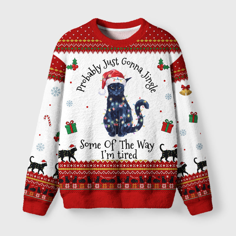 Tired Christmas Cat Meme Fuzzy Christmas Ugly Sweater