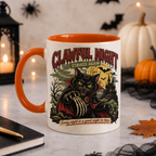 Vampire black cat Halloween ceramic mug, view 6