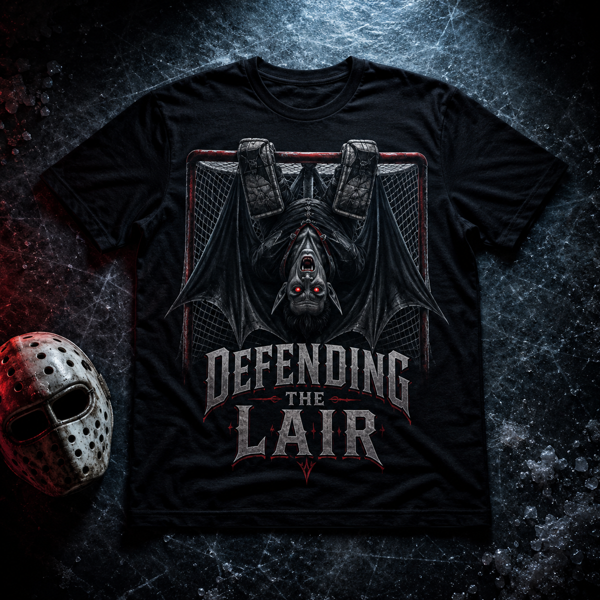 Defending The Lair Vampire Goalie Hockey T-Shirt | USAGatherCo