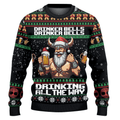 Viking Drinker Bells Drinking All The Way Ugly Christmas Sweater