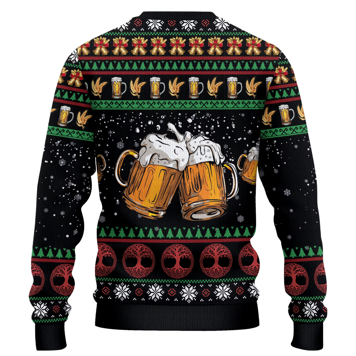 Viking Drinker Bells Drinking All The Way Ugly Christmas Sweater
