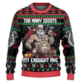 Viking Too Many Idiots Not Enought Axe Ugly Christmas Sweater
