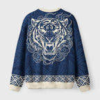 Vintage Japanese Tiger Traditional Fuzzy Christmas Ugly Sweater