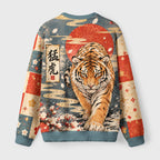 Vintage Mighty Tiger Fuzzy Christmas Ugly Sweater
