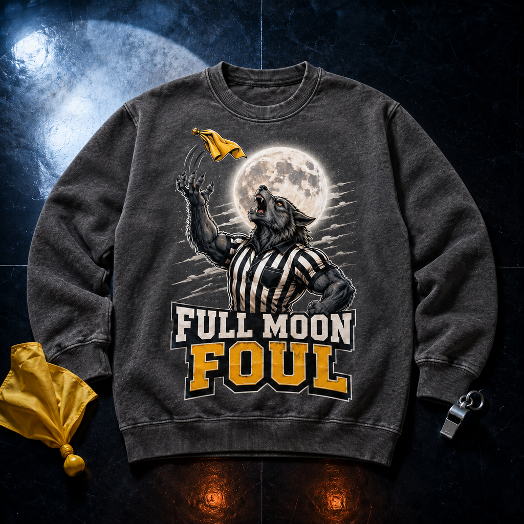 Full Moon Foul Werewolf Referee Football T-Shirt, view 2
