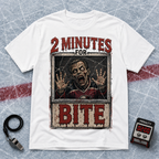2 Minutes For Bite Zombie Penalty Box Hockey T-Shirt, view 2