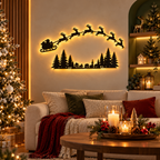 7-Piece LED Flying Santa Sleigh & Reindeer Wall Decor with Remote Control, view 5