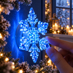 Glowing 3D Winter Snowflake Wall Art (Blue & White LED), view 4