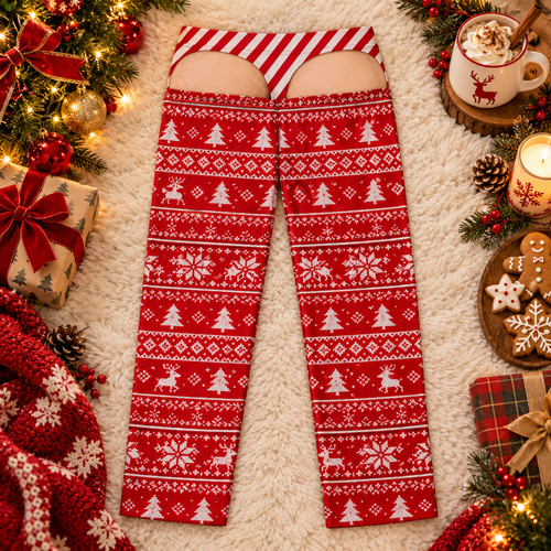 Naughty List Christmas pajamas, back flap view