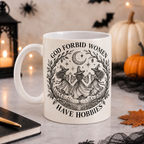 God Forbid Women Have Hobbies dancing witches mug, view 3